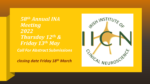 58th Annual INA Meeting 2022 – 2
