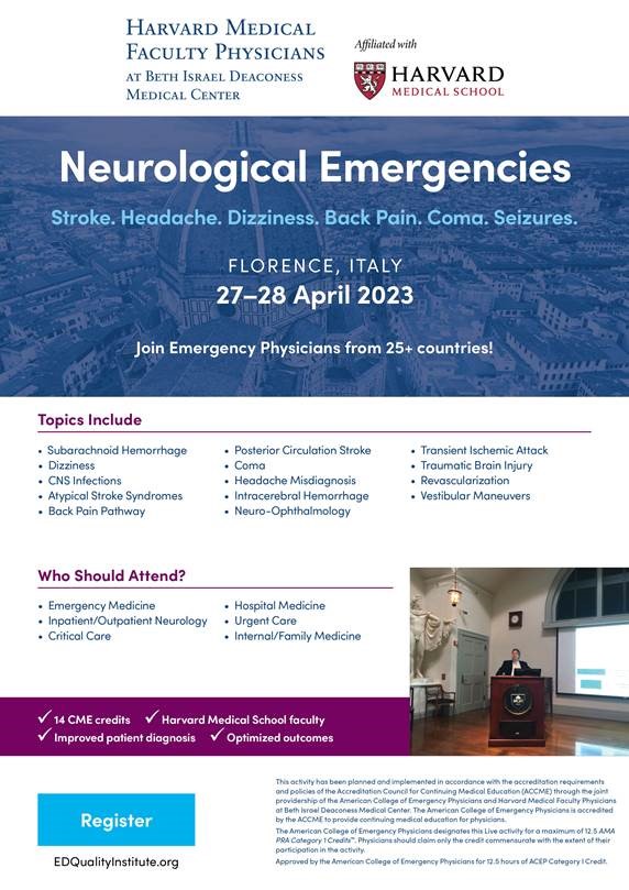 Harvard Neurological Emergencies Course – Florence April 2023